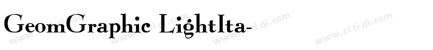 GeomGraphic LightIta字体转换